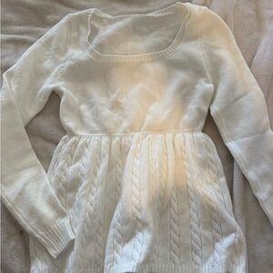 White Cable Knit Sweater